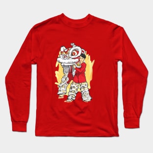 Chinese Lion Dancer Long Sleeve T-Shirt